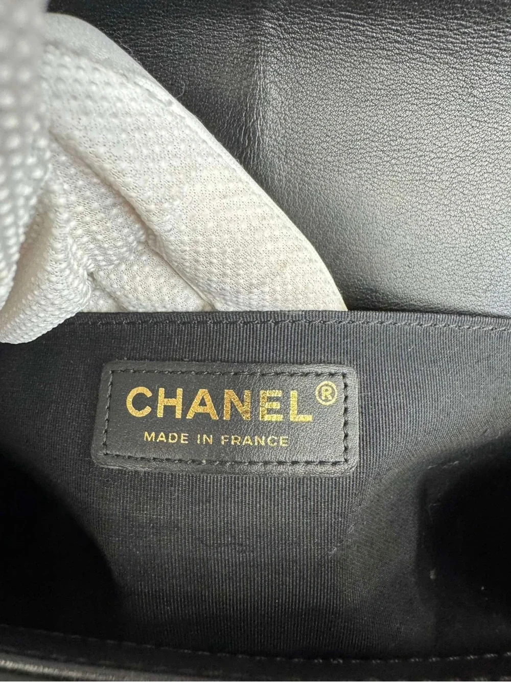 CHANEL Black Chevron Lambskin LeBoy Shoulder Bag with Gold Hardware